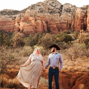 Promesa Cream Backless Dress